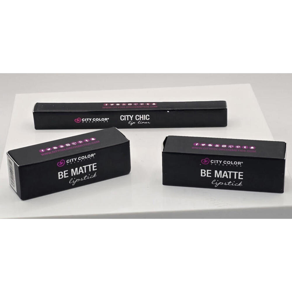 City Color Cosmetics Be Matte 2x Lipstick And Liner Set #M21, #M26, Currant
